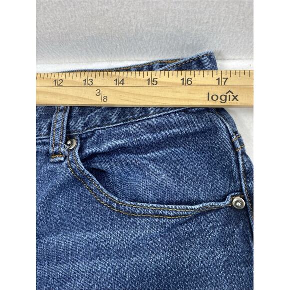 Carbon Jeans Mens 34 x 29 Blue Dark Wash Denim Relaxed Straight Flex Casual - Picture 7 of 14